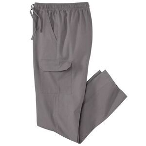 Atlas For Men Mens Elasticated Waist Cargo Pants / Gray